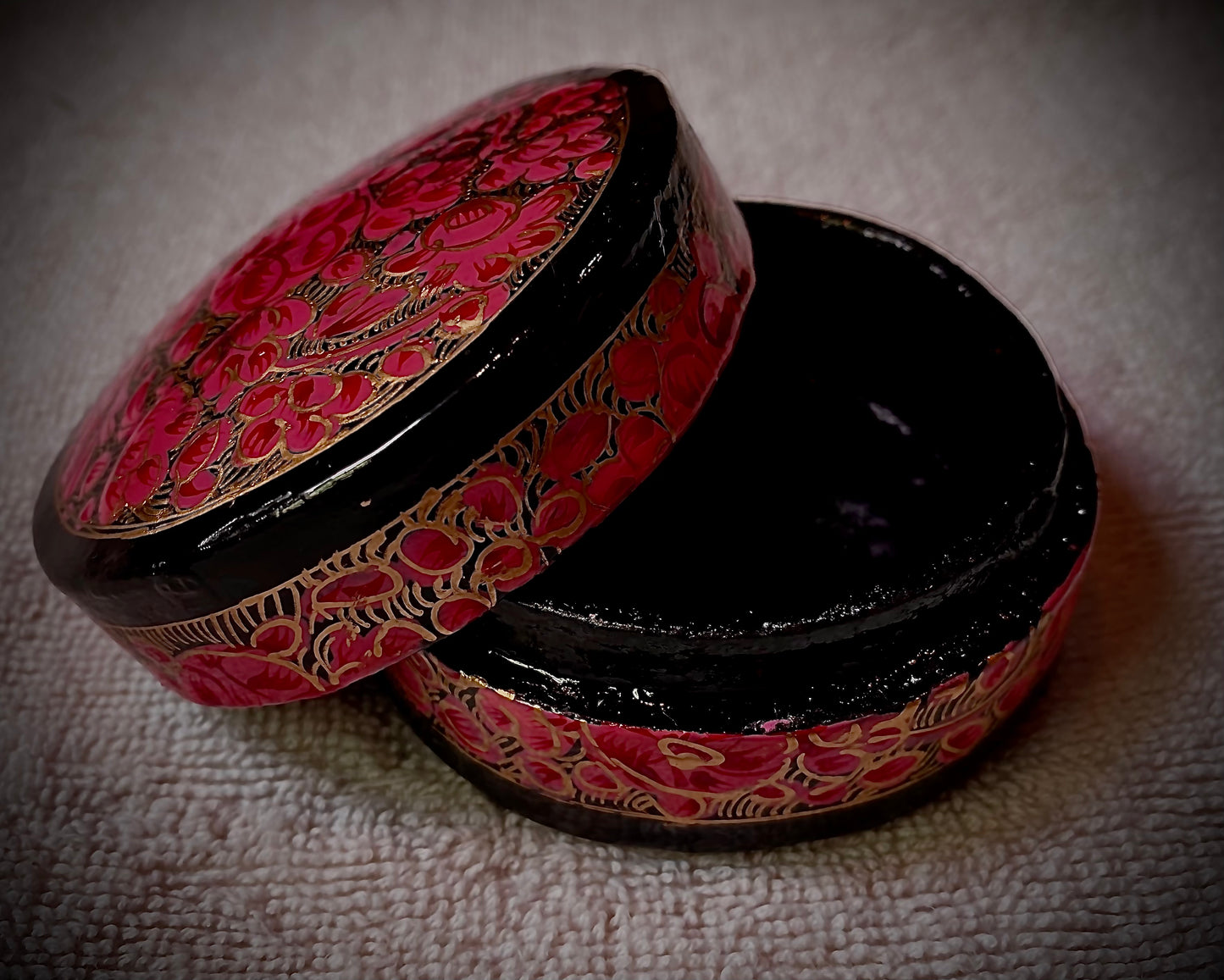 Mehré PAPER MACHEE KEEPSAKE HOLDER (PINK FLORAL)