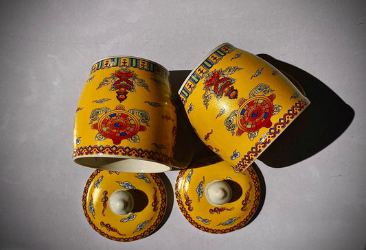 YELLOW BONE CHINA CUP SET OF 2
