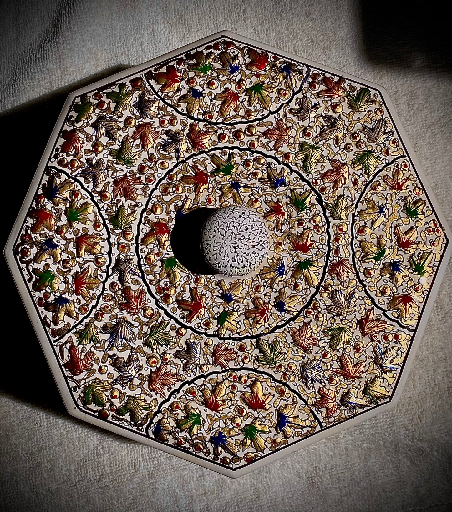 THE WHITE VELVET MULTIPURPOSE GOLDEN BOX – HANDCRAFTED PAPER-MACHE