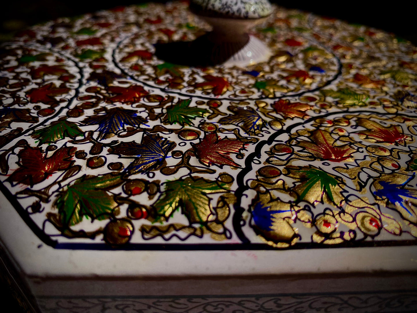 THE WHITE VELVET MULTIPURPOSE GOLDEN BOX – HANDCRAFTED PAPER-MACHE