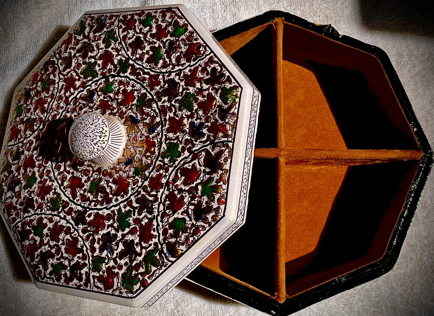 THE WHITE VELVET MULTIPURPOSE GOLDEN BOX – HANDCRAFTED PAPER-MACHE