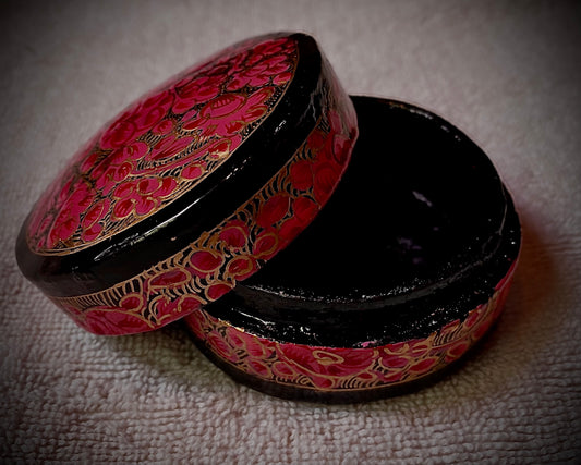 Mehré PAPER MACHEE KEEPSAKE HOLDER (PINK FLORAL)